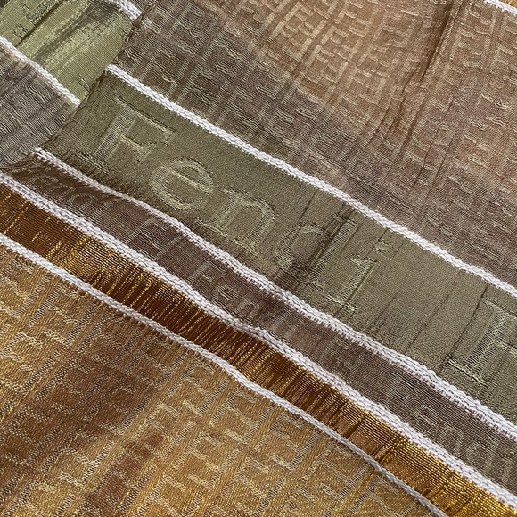 FENDI - Silk Brown Scarf - Picture 4 of 6
